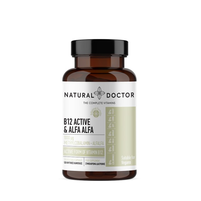Natural Doctor B12 Active & Alfa Alfa Συμπλήρωμα Διατροφής για την Μείωση της Κούρασης 120 Φυτικές Κάψουλες