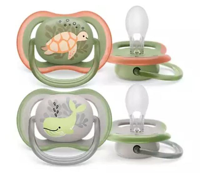 Avent Philips Ultra Air Πιπίλα Σιλικόνης για 6-18m Γκρι / Πράσινο Χελώ …