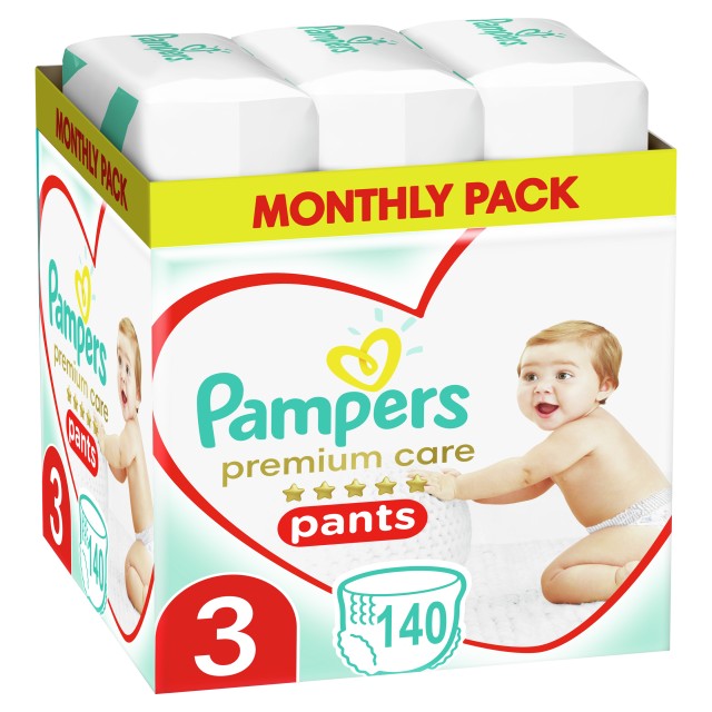 Pampers SET Premium Care Pants Πάνες - Βρακάκι Μέγεθος 3 [6-11kg] 140 …