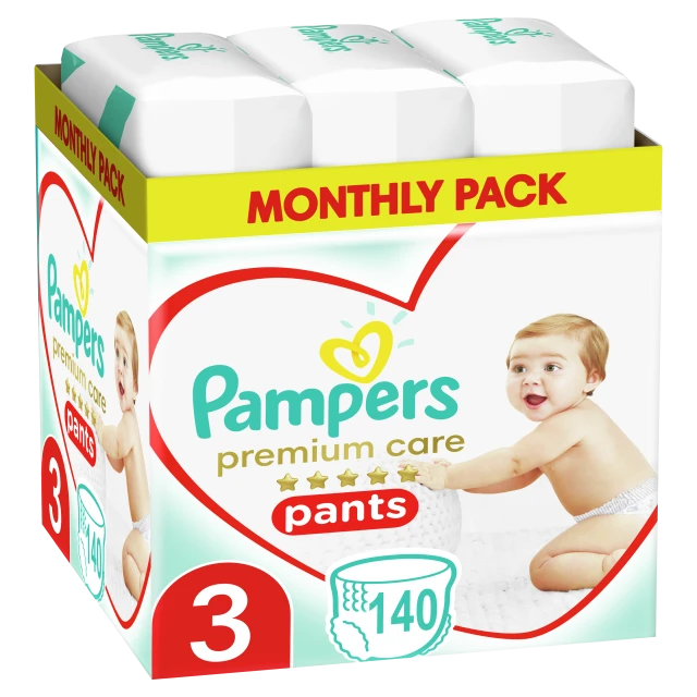 Pampers SET Premium Care Pants Diapers - Pants Size 3 [6-11kg] 140 …