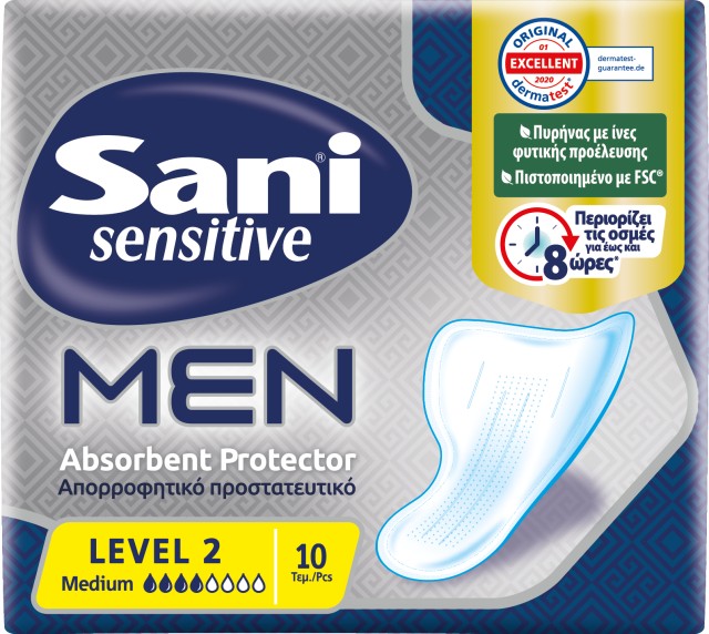Sani Sensitive MEN Απορροφητικό Προστατευτικό Level 2 Medium 10 Τεμάχι …
