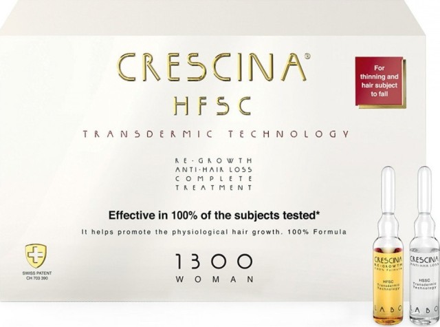 Labo Crescina Transdermic Re-Growth HFSC and Transdermic Woman 1300 Θεραπεία για την Έντονη Γυναικεία Τριχόπτωση & Αραίωση 10+10 Αμπούλες x 3.5ml