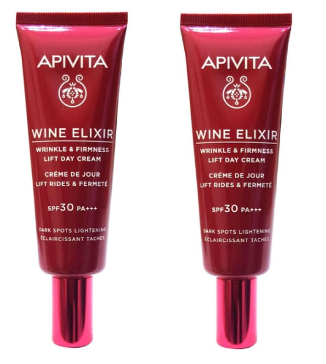 Apivita PROMO Συσκευασία 2 Τεμαχίων Wine Elixir Wrinkle Firmness Lift Day Cream SPF30 Κρέμα Ημέρας για Αποχρωματισμό των Πανάδων 2x40ml