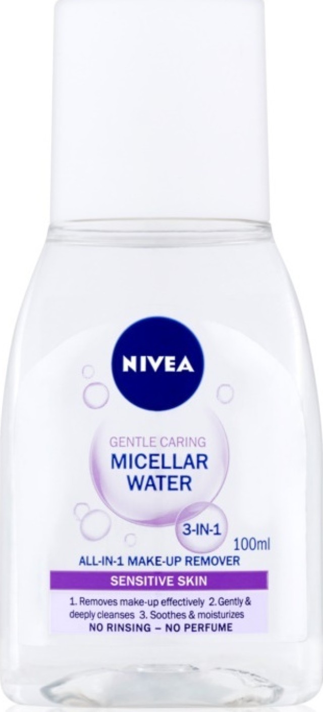 Nivea Gentle Caring Micellar Water Sensitive Skin 3 in 1 No Perfume & No Rinsing Νερό Καθαρισμού Προσώπου για Ευαίσθητες Επιδερμίδες 100ml