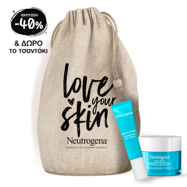 Neutrogena® PROMO Hydro Boost Water Gel Ενυδατική Κρέμα Προσώπου σε Μορφή Gel για Κανονικές / Μικτές Επιδερμίδες 50ml - Hydro Boost Eye Cream Ενυδατική Κρέμα Ματιών 15ml - ΔΩΡΟ Τσαντάκι