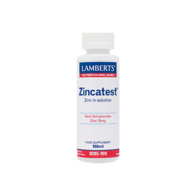 Lamberts Zincatest, Συμπλήρωμα Διατροφής Διάλυμα Θειικού Ψευδαργύρου, 100ml [8285]