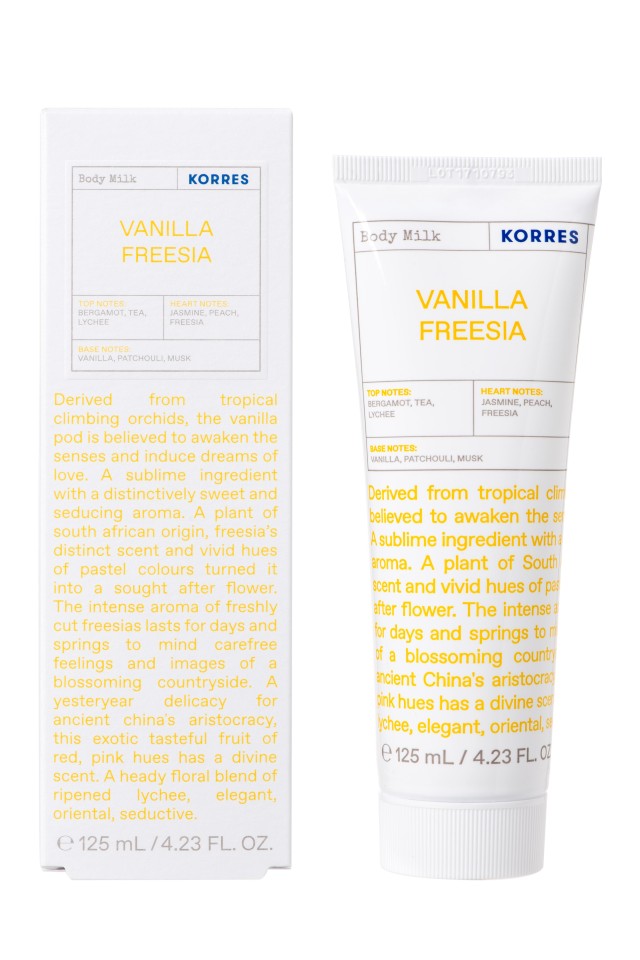 Korres Body Milk Vanilla Freesia Ενυδατικό Γαλάκτωμα Σώματος, 125ml