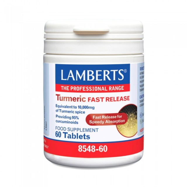 Lamberts Turmeric Fast Release Συμπλήρωμα Από Κουρκουμίνη 60 Ταμπλέτες …