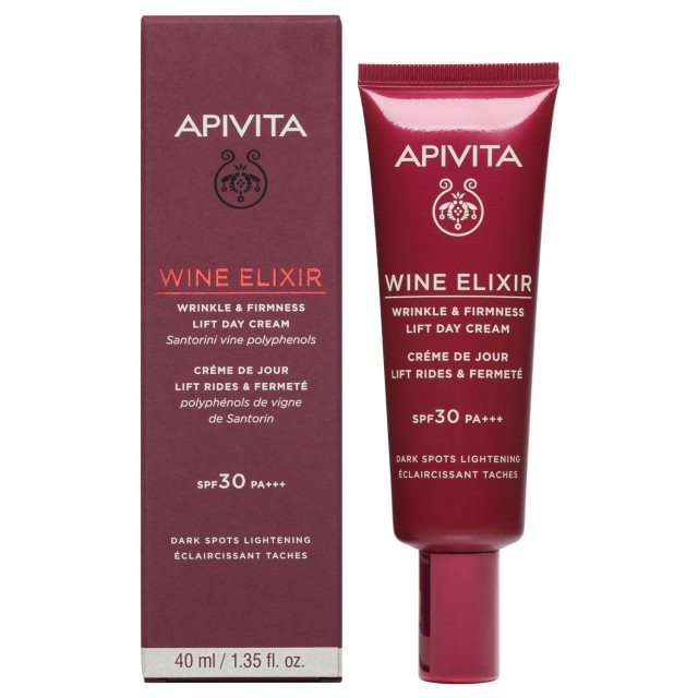 Apivita Wine Elixir Wrinkle  Firmness Lift Day Cream SPF30 Κρέμα Ημέρας για Αποχρωματισμό των Πανάδων 40ml