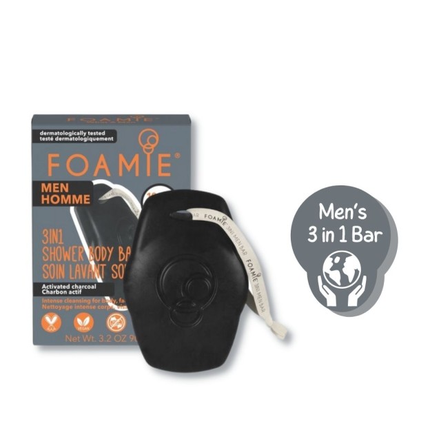 Foamie Mens Bar All in One What a Man Μπάρα Σαπουνιού για Πρόσωπο - Σώ …