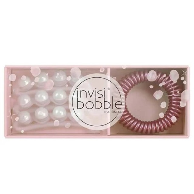 Invisibobble Sparks Flying Duo / Waver + Crystal Clear Hair Tweezers with Pearls 3 Pieces - Slim Glitter Hair Rubber 3 Pieces