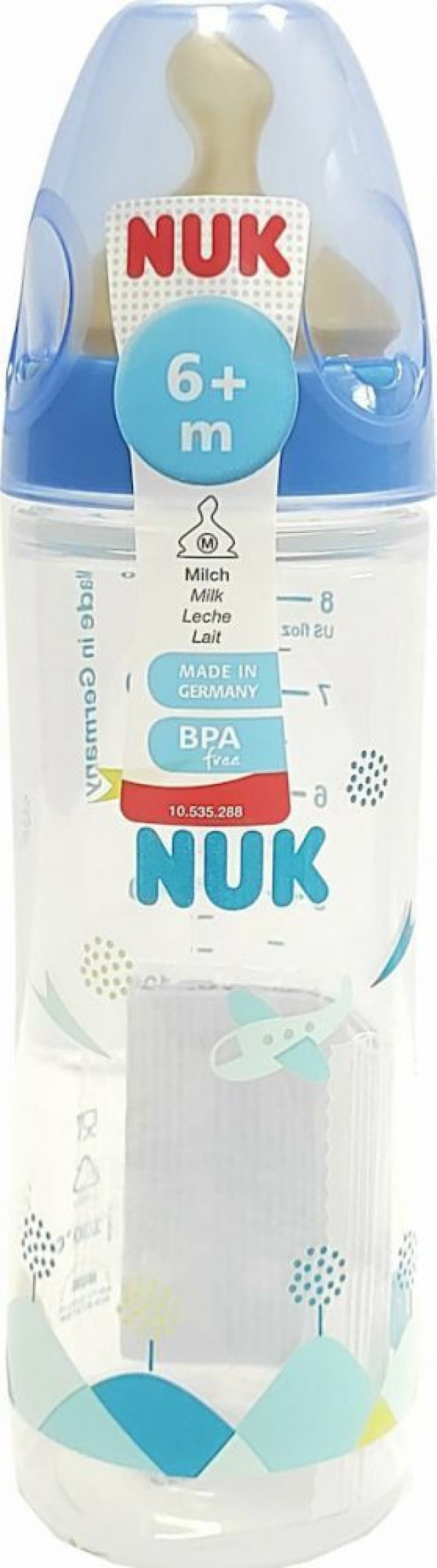 Nuk New Classic Πλαστικό Μπιμπερό Στενή Φιάλη για 6m+ Θηλή Καουτσούκ M …