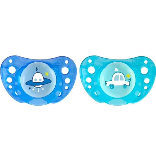 Chicco Πιπίλα Physio Air Σιλικόνης 16-36m+ Χρώμα:Σιέλ 2 Τεμάχια [75034 …