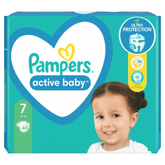 Pampers Active Baby Μέγεθος 7 [15+ kg] 40 Πάνες