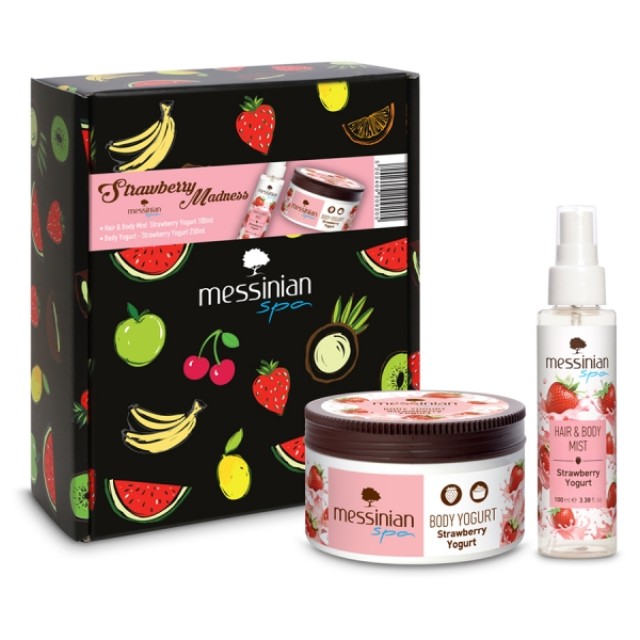 Messinian Spa PROMO Strawberry Madness Hair & Body Mist Μαλλιών - Σώματος Φράουλα Γιαούρτι 100ml - Body Yogurt Ενυδατικό Γιαούρτι Σώματος 250ml