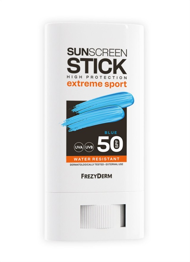 Frezyderm Sunscreen Stick Extreme Sport SPF50 Blue Απόχρωση Αντηλιακό … Frezyderm Sunscreen Stick Extreme Sport SPF50 Blue Απόχρωση Αντηλιακό …