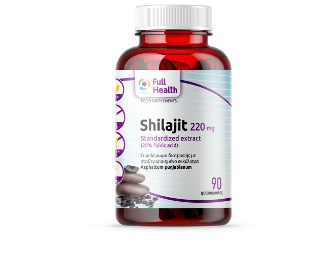 Full Health Shilajit Extract 220mg Κατά της Κόπωσης 90 Φυτικές Κάψουλε &hellip;