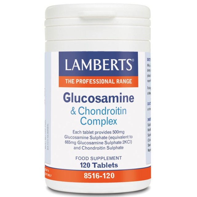 Lamberts Glucosamine & Chondroitin Complex Σύμπλεγμα Γλυκοζαμίνης, Χονδροϊτίνης για την Καλή Υγεία των Αρθρώσεων 120 Ταμπλέτες