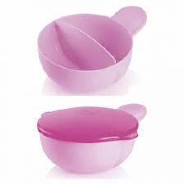 Mam Feeding Bowl Μπολ με Καπάκι 6m+ Χρώμα:Ροζ  1 Τεμάχιο  [527]