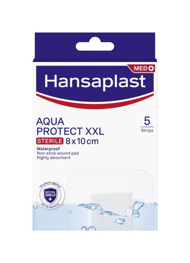 Hansaplast Aqua Protect MED XXL Αποστειρωμένα Αυτοκόλλητα Επιθέματα  5 Τεμάχια [8x10cm]