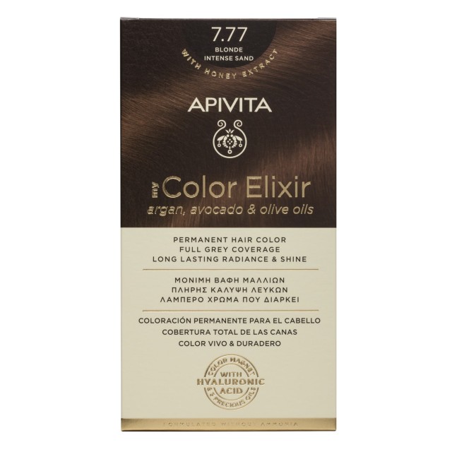 Apivita My Color Elixir No7.77 Ξανθό Έντονο Μπέζ Κρέμα Βαφή Σε Σωληνάριο 50ml - Ενεργοποιητής Χρώματος 75ml