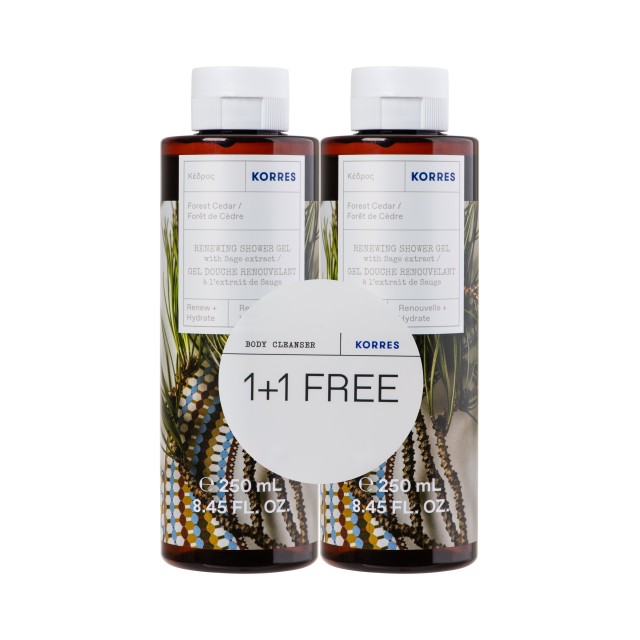 Korres PROMO Forest Cedar Ενυδατικό Αφρόλουτρο Κέδρος 2x250ml