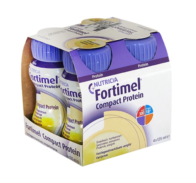 Nutricia Fortimel Compact Protein Θρεπτικό Συμπλήρωμα Διατροφής Υψηλής Ενέργειας με Γεύση Βανίλια 4x125ml
