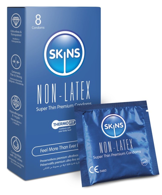 Skins Non-Latex Condoms Προφυλακτικά Χωρίς Λάτεξ 8 Τεμάχια Skins Non-Latex Condoms Προφυλακτικά Χωρίς Λάτεξ 8 Τεμάχια
