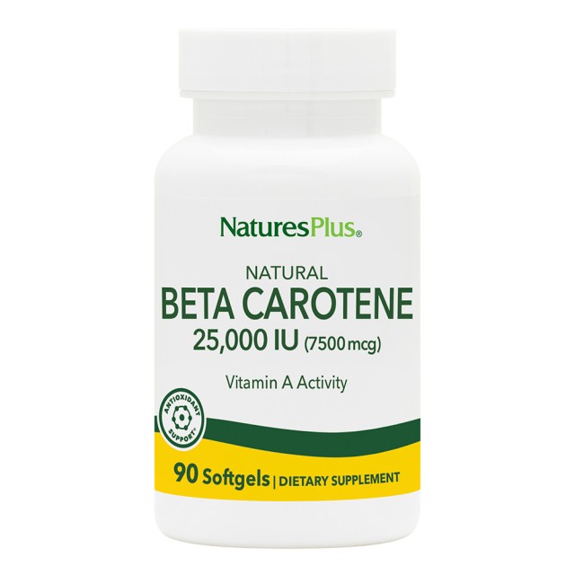 Nature's Plus Natural Beta Carotene 16mg Συμπλήρωμα Διατροφής με Αντιοξειδωτική Δράση 90 Μαλακές Κάψουλες
