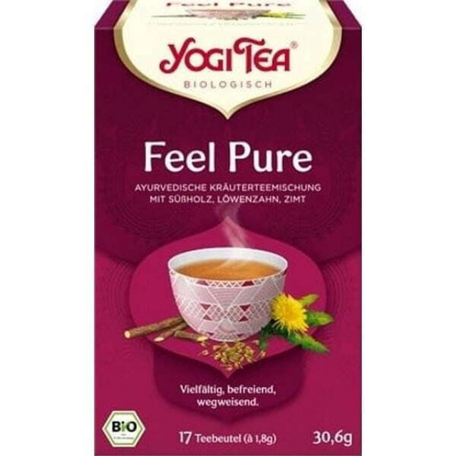 Yogi Tea Feel Pure Τσάι για Αποτοξίνωση 17 Φακελάκια 30,6gr