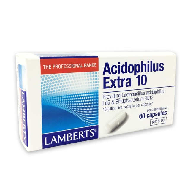 Lamberts Acidophilus Extra 10 Συμπλήρωμα Διατροφής Προβιοτικών 60 Κάψουλες