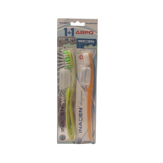 Inaden PROMO Duopack White Soft & Elegance Soft Μαλακές Οδοντόβουρτσες σε Διάφορους Χρωματισμούς 2 Τεμάχια