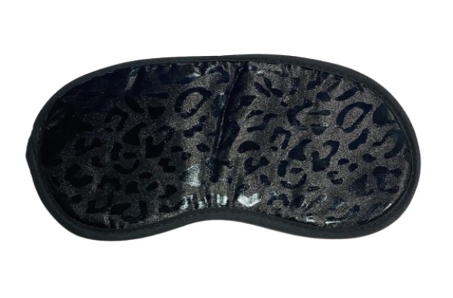 OEM Μάσκα Ύπνου Σατέν Λεοπάρ Μαύρη - Κόκκινη 1 Τεμάχιο