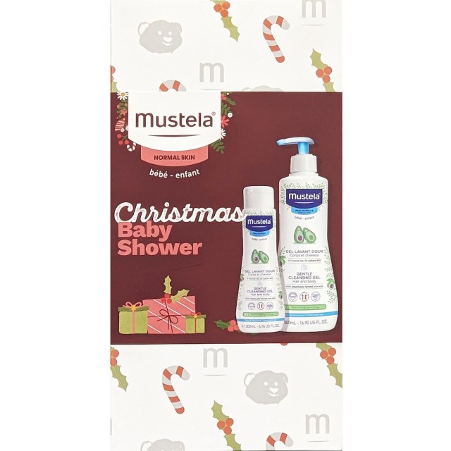 Mustela PROMO Baby Shower Gentle Cleansing Βρεφικό Gel Καθαρισμού για Σώμα & Μαλλιά Κανονικές Επιδερμίδες 500ml + Ίδιο Προϊόν 200ml