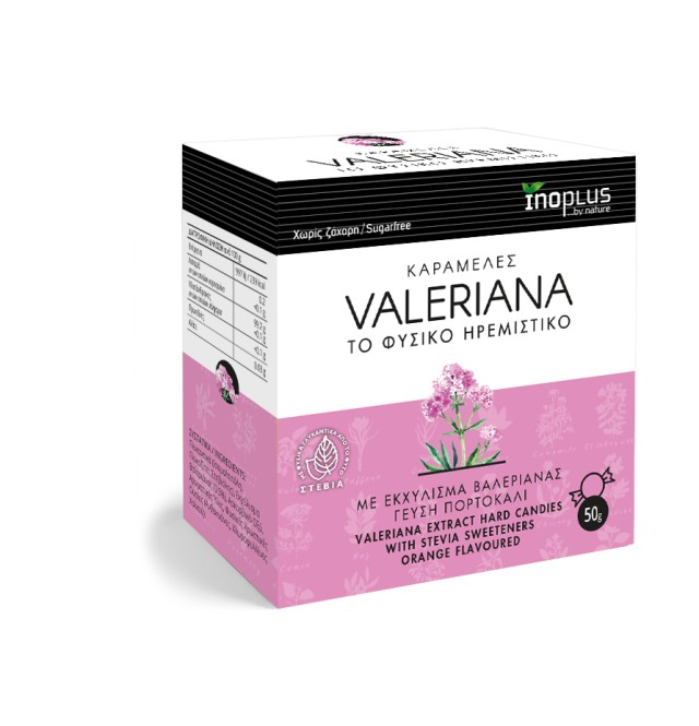 Ino Plus Valeriana Καραμέλες με Γεύση Πορτοκάλι για την Μείωση του Άγχ &hellip;