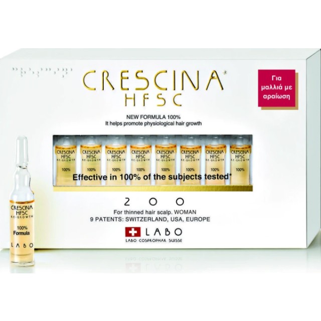 Labo Crescina HFSC 100% 200 Woman Θεραπεία για τη Γυναικεία Τριχόπτωση σε Αρχικό Στάδιο 20 Αμπούλες x 3.5ml