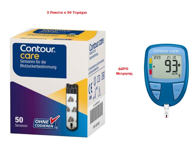 Ascensia SET Contour Care Ταινίες Μέτρησης Σακχάρου 3x50 Τεμάχια & ΔΩΡ …