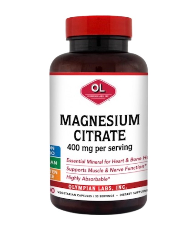 Olympian Labs Super Size Magnesium Citrate 400mg για Ενίσχυση της Οστικής Μάζας & Μείωση του Stress 100 Φυτικές Κάψουλες