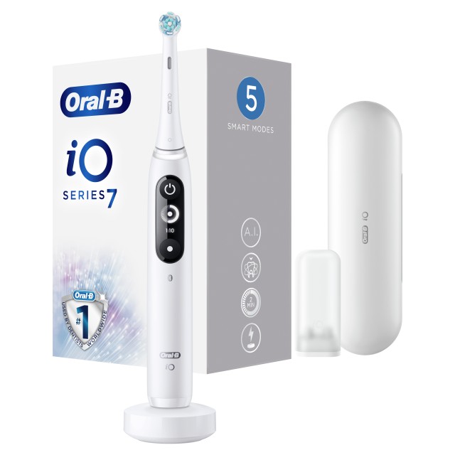 Oral B iO Series 7 Ηλεκτρική Οδοντόβουρτσα Magnetic White Alabaster 1 Τεμάχιο