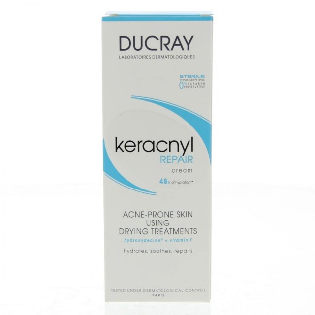 Ducray KERACNYL Repair Cream Καταπραϋντική Ενυδατική Κρέμα Προσώπου Για Την Ακνεϊκή Επιδερμίδα 50ml