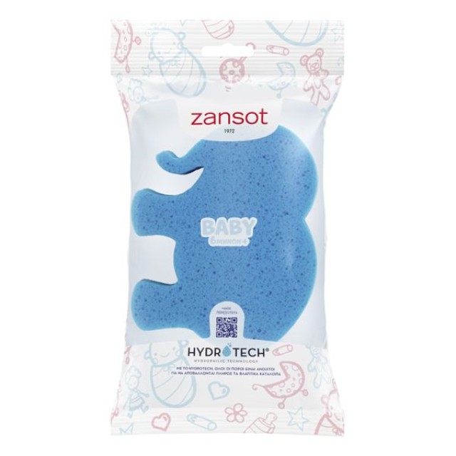 Zan Sot Παιδικό Σφουγγαράκι Γαλάζιο Ελεφαντάκι για 12m+ 1 Τεμάχιο [10. …