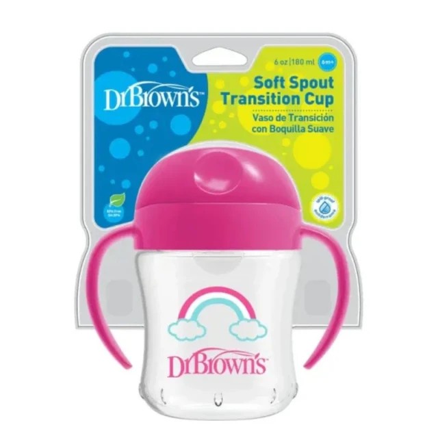 Dr. Browns Soft Spout Transition Cup Εκπαιδευτικό Κύπελλο Ροζ από 6 … Dr. Browns Soft Spout Transition Cup Εκπαιδευτικό Κύπελλο Ροζ από 6 …