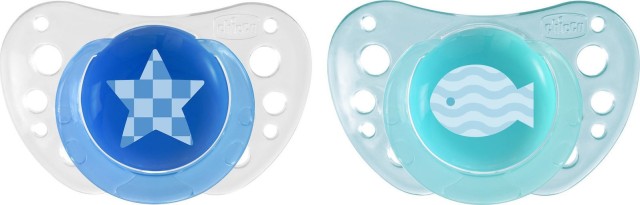 Chicco Physio Air Ορθοδοντική Πιπίλα Σιλικόνης με Κρίκο για 6-16m+ Γαλ …