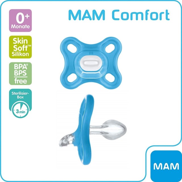 Mam Comfort Πιπίλα από Σιλικόνη Ιδανική για Νεογέννητα 0-2m 2 τεμάχια …