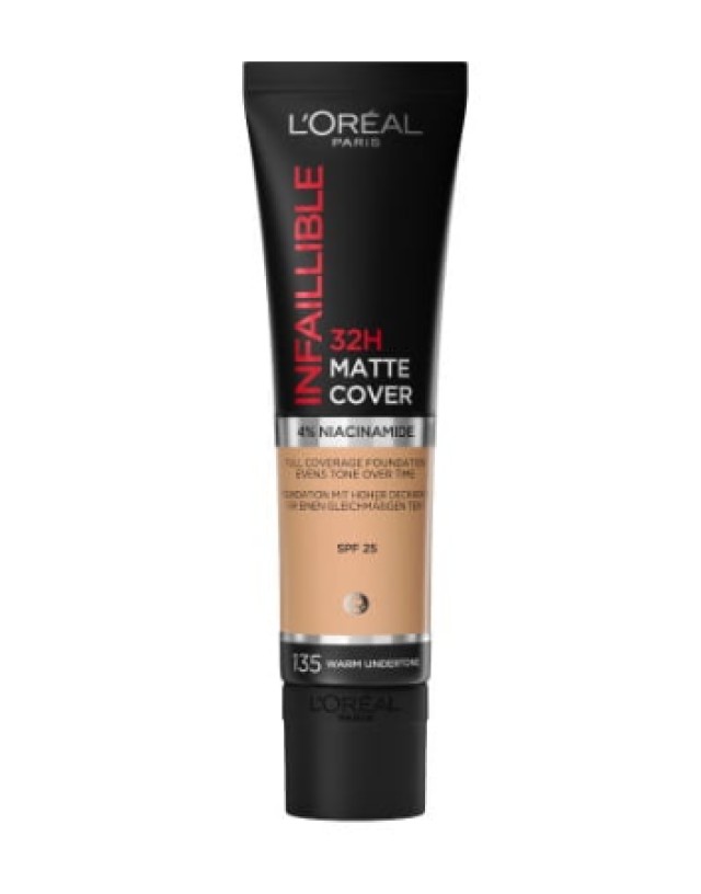 LOreal Paris Infaillible 32h Matte Cover Make Up 135 Warm Undertone 30 … LOreal Paris Infaillible 32h Matte Cover Make Up 135 Warm Undertone 30 …