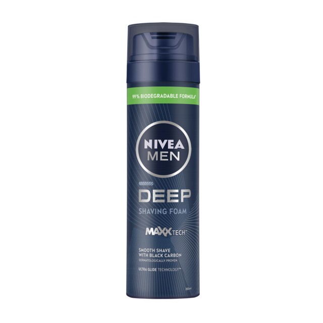 Nivea Men Deep Foam Black Carbon Αφρός Ξυρίσματος με Ενεργό Άνθρακα 20 &hellip;