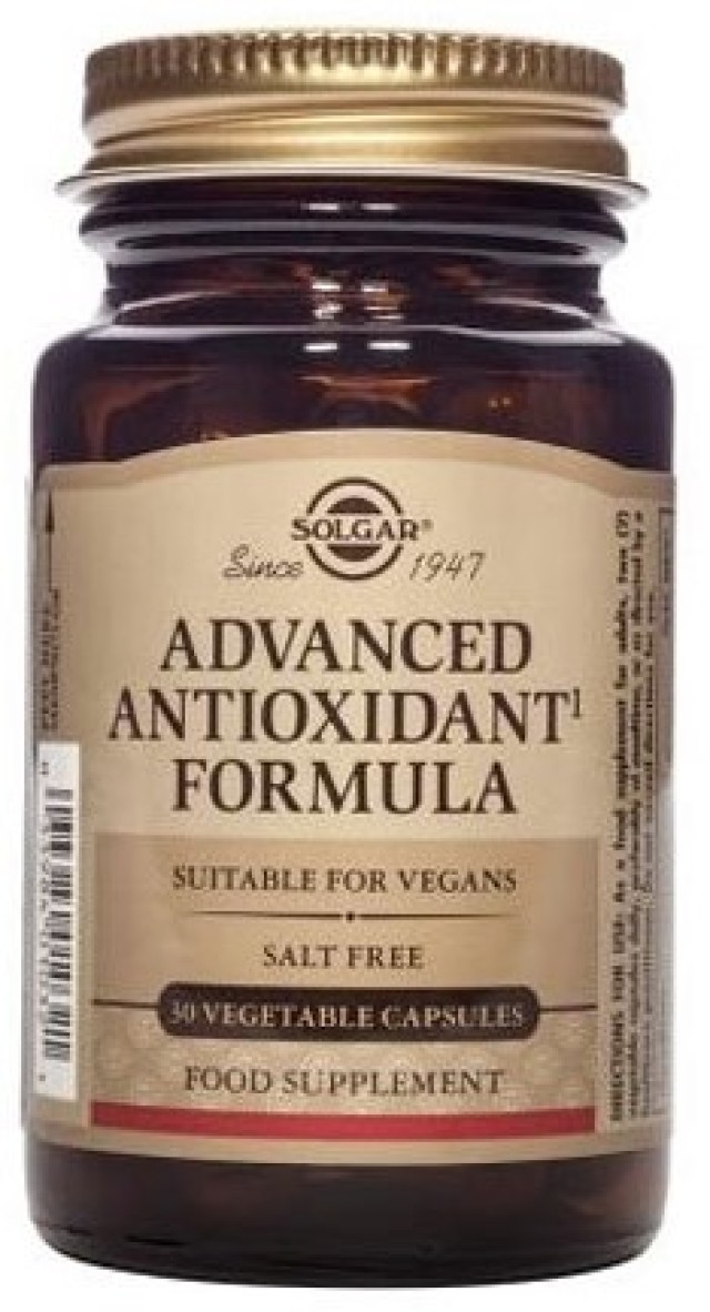 Solgar Advanced Antioxidant Formula Συμπλήρωμα Διατροφής με Αντιοξειδωτικά 30 Φυτικές Κάψουλες