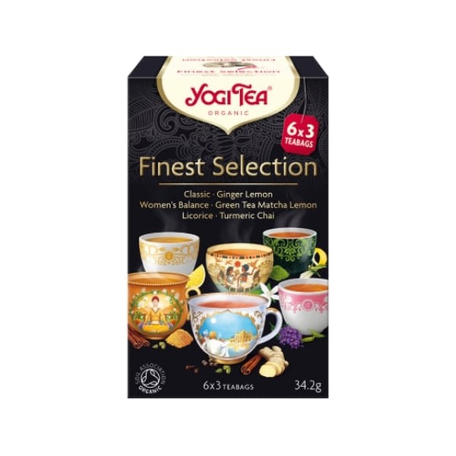 Yogi Tea Finest Selection Συλλογή 6 Γεύσεων Τσαγιών 18 Φακελάκια x 1,9gr [34,2gr]