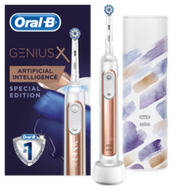 Oral B Special Edition Genius X 10000 Rose Gold AI Ηλεκτρική Οδοντόβουρτσα 1 Τεμάχιο