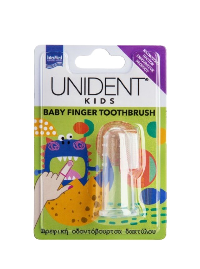 Intermed Unident Kids Baby Finger Toothbrush Βρεφική Οδοντόβουρτσα Δακτύλου 1 Τεμάχιο